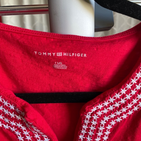 Tommy Hilfiger Women's Sleeveless Embroidered red Top Tank - Picture 4 of 4